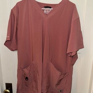 Carhartt V-Neck Scrub Top in Dusty Rose